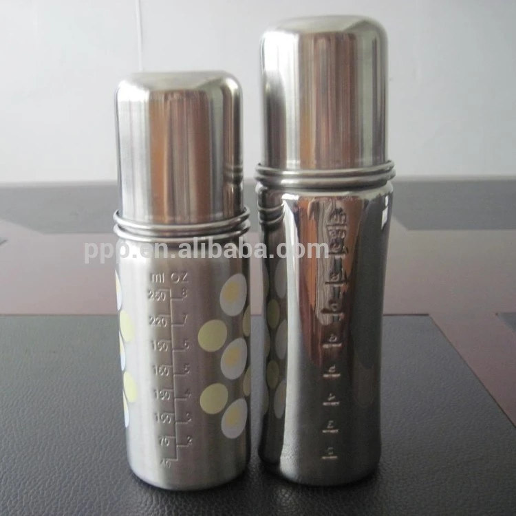10oz wholesale Leak-proof eco-friendly  stainless steel children flask baby feeding bottle
