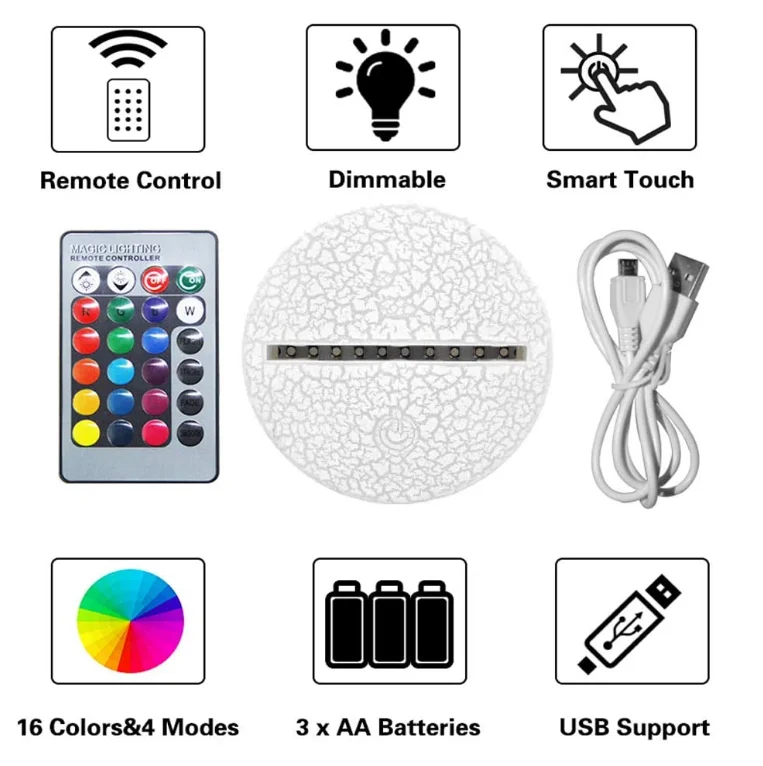 Best selling 3d light dinosaur 3d illusion night light crack base acrylic led lamp