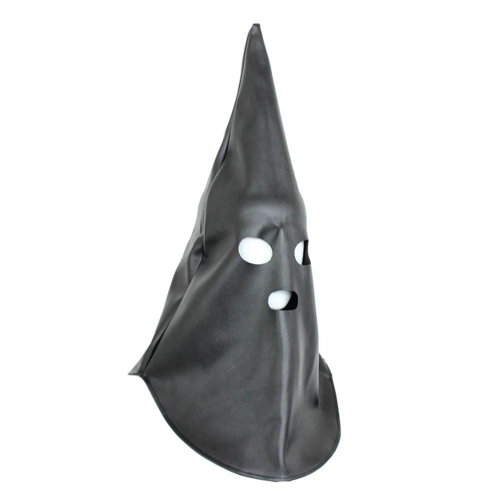 PU Leather Head Mask BDSM Hood Mask Open Eye Headgear Role Play Erotic Fetish Open Mouth Hood Slave Restraint Kinky Halloween