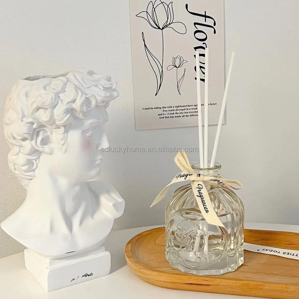 Wholesale Private Label Luxury High Quality Rose Gold Indoor Reed Diffuser Bottle aromatherapy gift box Reed Diffuser