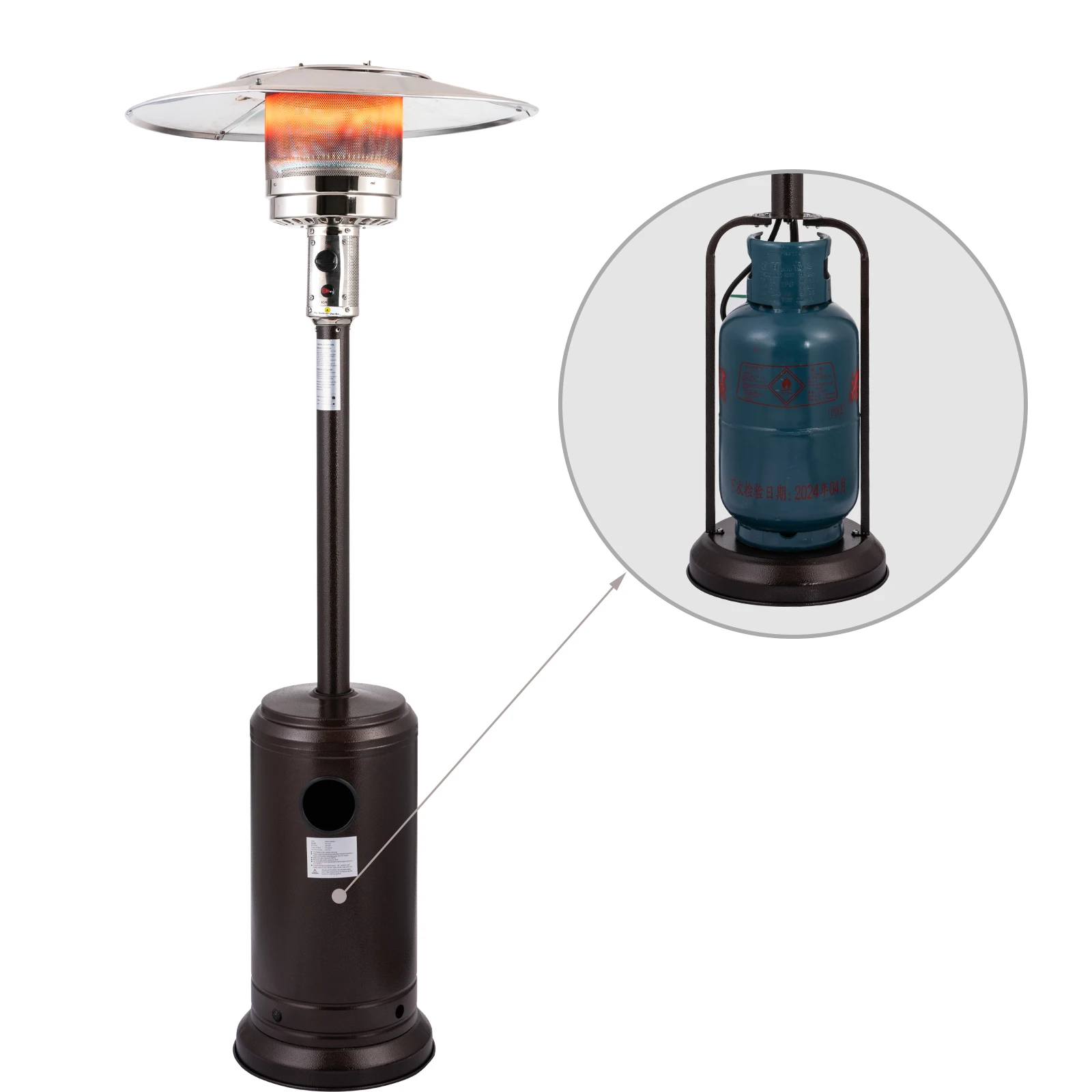 Portable outdoor heater umbrella shaped gas infrared heater remote line heating courtyard butane heating furnace