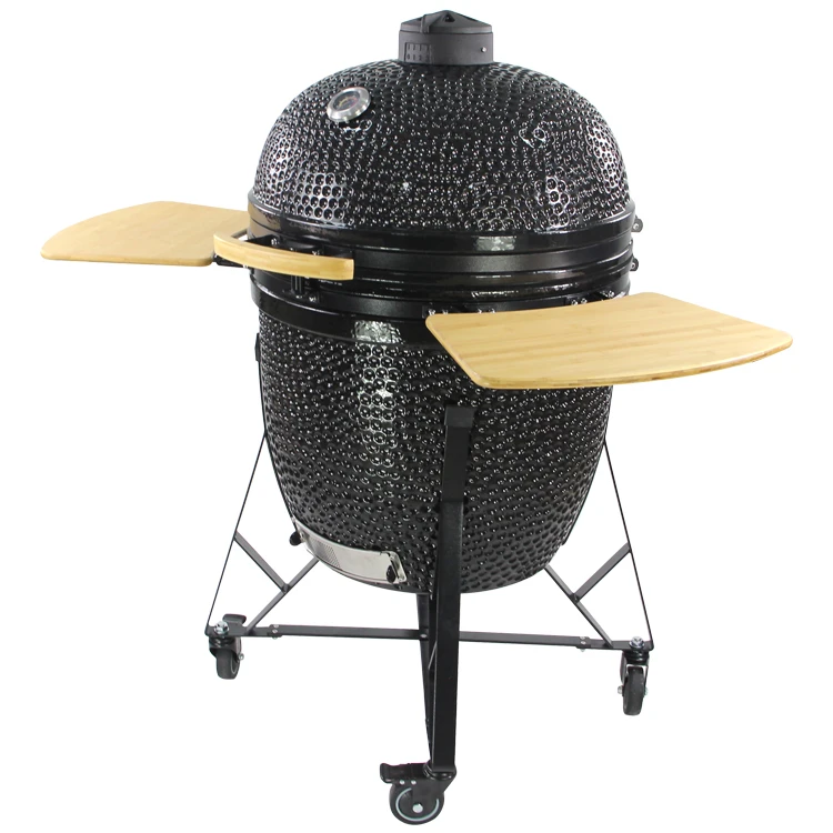 2023 TOPQ XXL Round Outdoor Ceramic BBQ Kamado Grills with iron legs and four wheels
