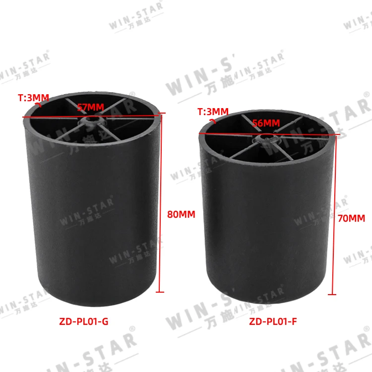 WINSTAR  Wholesale PP styles Furniture Black Color Cabinet Sofa Legs