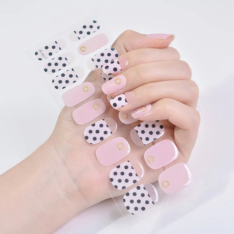 Mobray UV Lamp Semi Cured Gel Nail Stickers Non-toxic Long Lasting Ladies Item Beauty Sticker Gel Nail Wraps