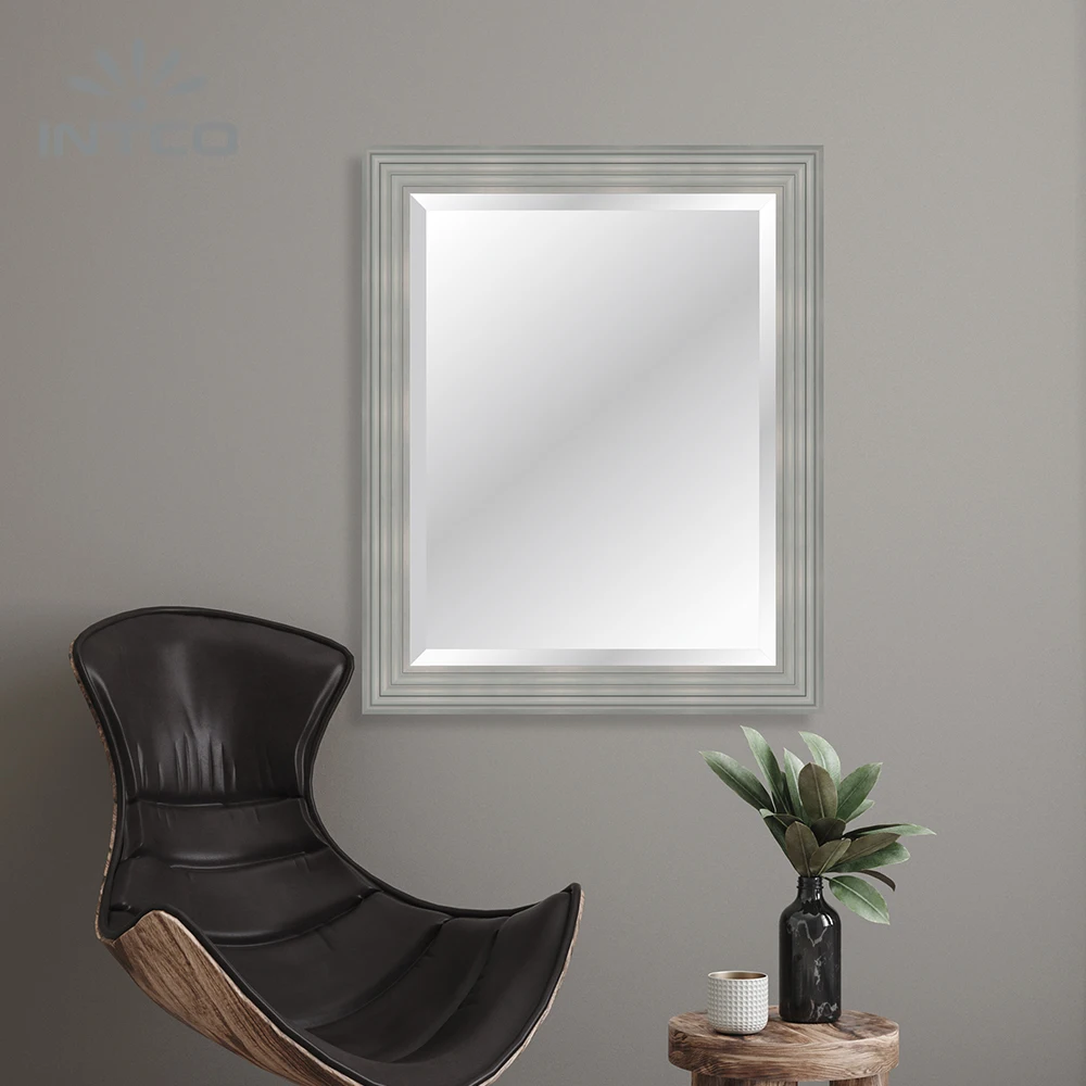 INTCO New Arrival Decorative Rectangular Diamond Sliver Bathroom Wall Mirror Frame