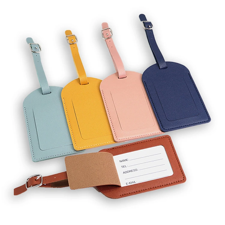 Luckypromos Travel Case Luggage Tag Leather Band With Your Name to Keep Suitcase Easy to Find Anti-Lost Remind Gift For Visitor