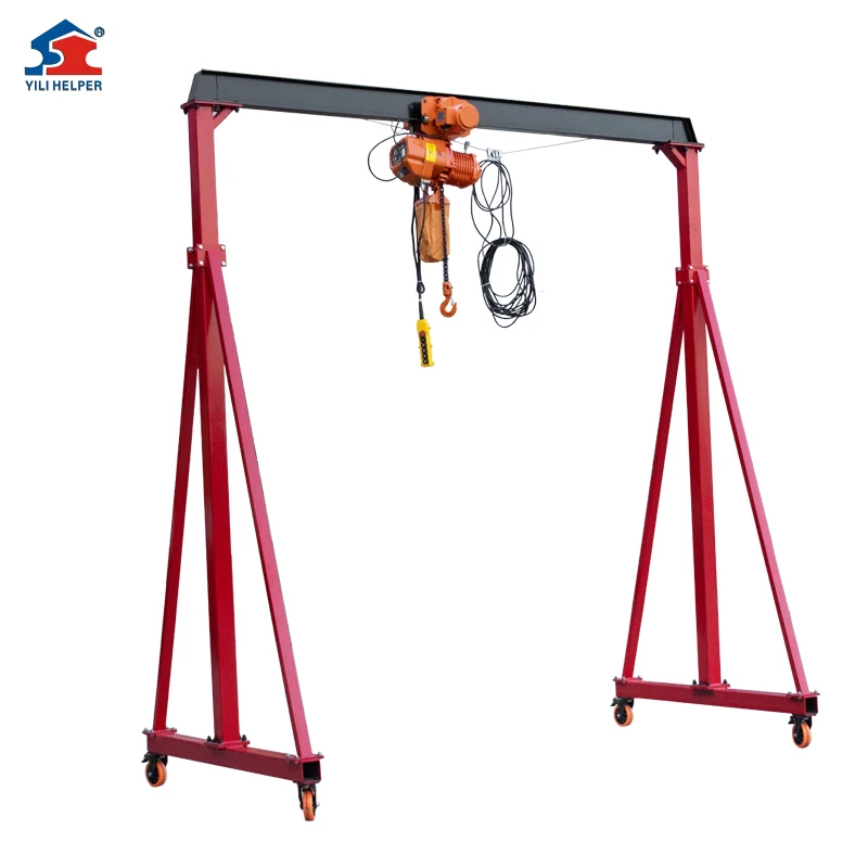 1 2 3 5 Ton China Suppliers 2ton Lift Gantry For Sale Price Workshop Mini Portable Mobile Gantry Crane Price With 4 Wheels
