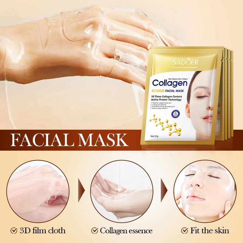 SADOER New Arrival Skin Care Products Ossein Collagen Anti-Wrinkle Firming Moisturizing Nourishing Anti-Aging Facial Mask