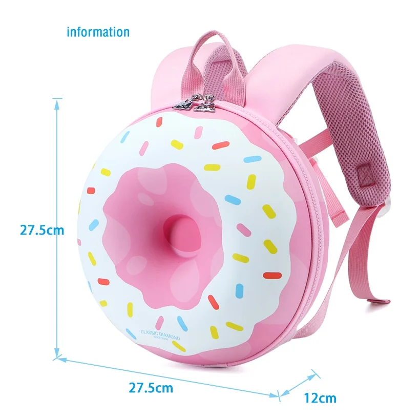 In Stock Sweet Donut Kindergarten Pink Blue Boys Girls School Backpacks For Kids