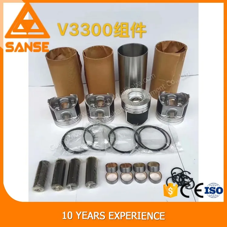 Excellent quality  V3307 Diesel engine Liner kit , rings piston suit for kubota excavator construction machinery parts