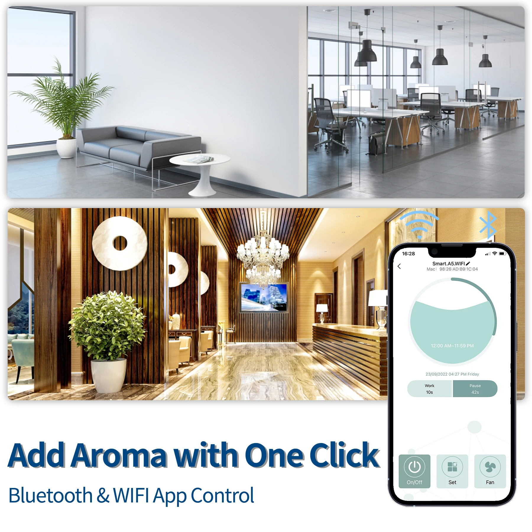 difusor de aroma Intelligent Atomization 800ml Aroma Diffuser Fragrance Oil Machine