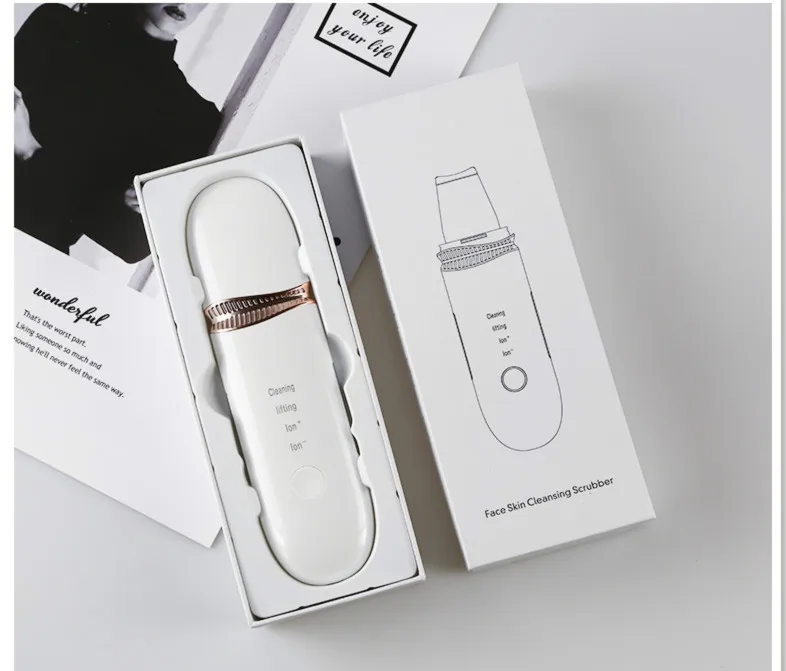 Hot sale mini electric facial pore cleaner ultrasonic skin scrubber jmw premium face spatula skin spatula pore clean