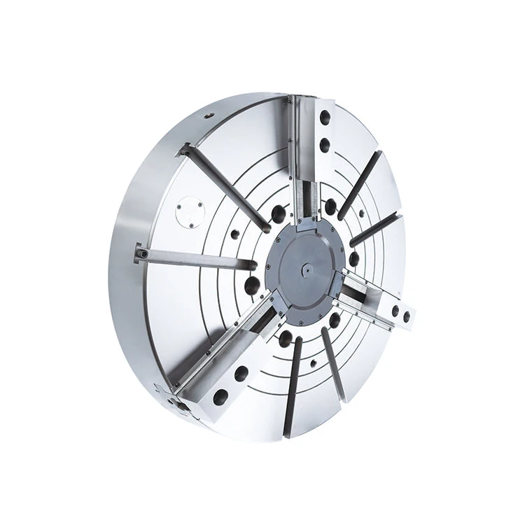 High speed wedge-hook type 3 jaw 4 jaw power chuck for vertical lathe