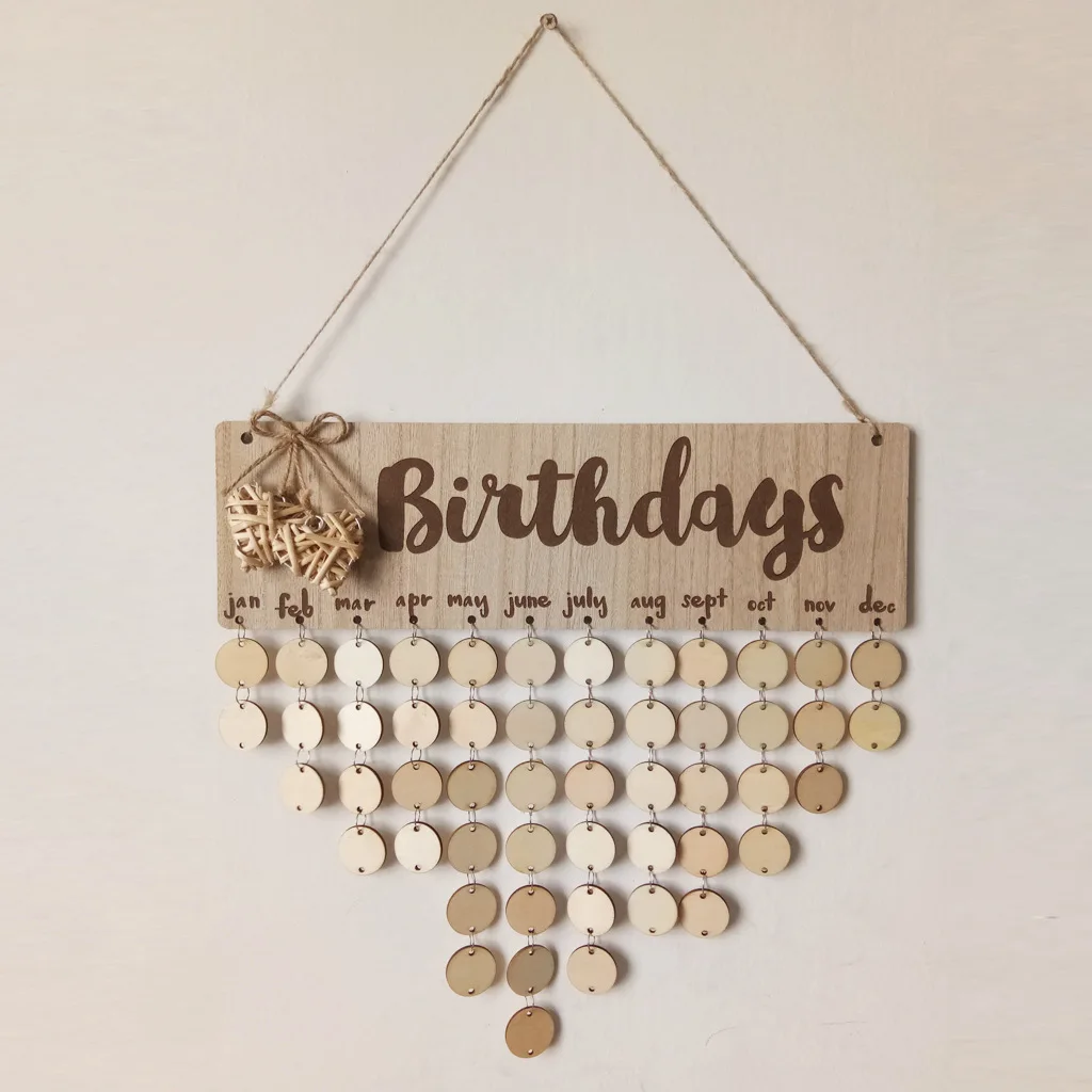 DIY creative reminder board for family and friends birthday calendar