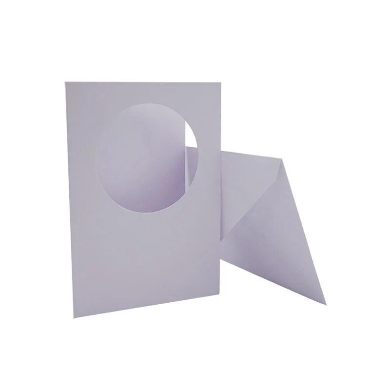 Wholesale low price colorful blank Round Window Photo frame business envelopes graduation wedding invitation cards velvet envelo