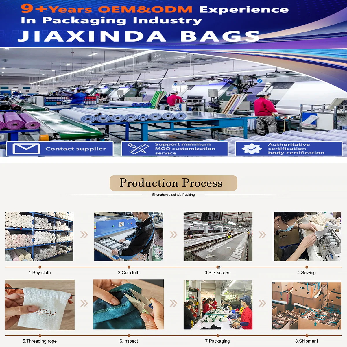 Wholesale Recyclable Custom Logo Printed Cotton Drawstring Bag for Secure Cosmetics Packaging Cotton Drawstring Pouch