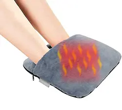 Electric Heated Foot Warmer Soft Plush Micro Mink Fabric & USB Fast Heating Pad for Women and Men Relieve Foot Pain