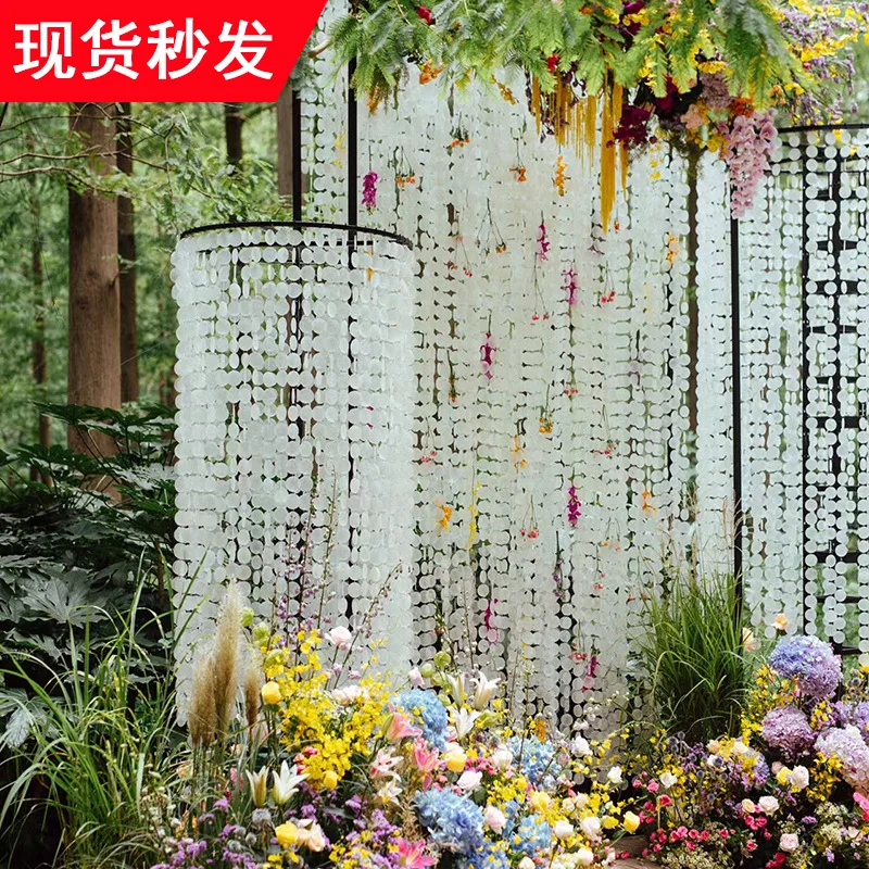 Wedding Props Natural Mica Flakes Mica Sheets Stringed for Curtain Decoration Ceiling Draped Decoration Mica