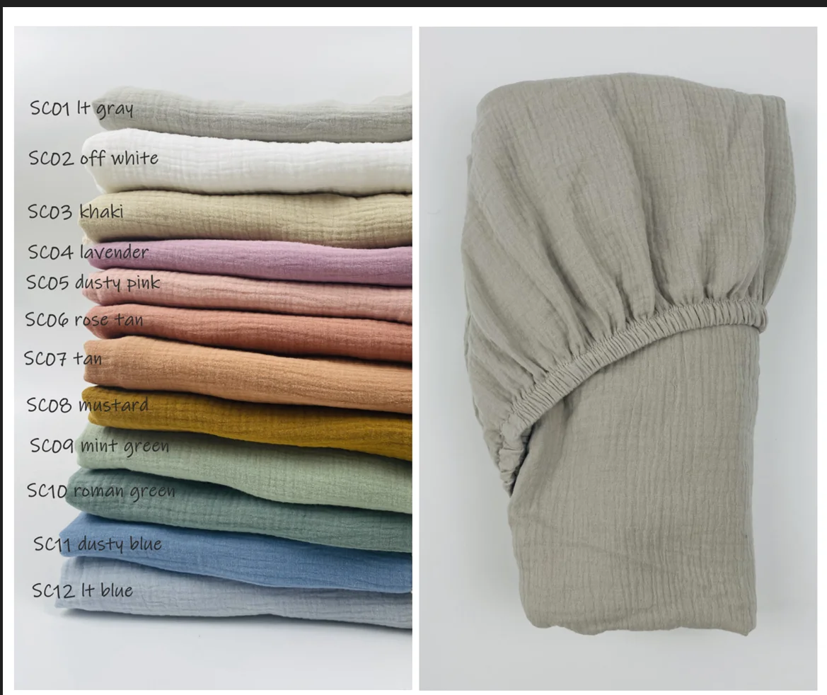 Custom  100% Organic Cotton Baby Moses Basket Bassinet Mattress Cradle Bedding Sheet Cover Baby Crib Cot Fitted Sheet