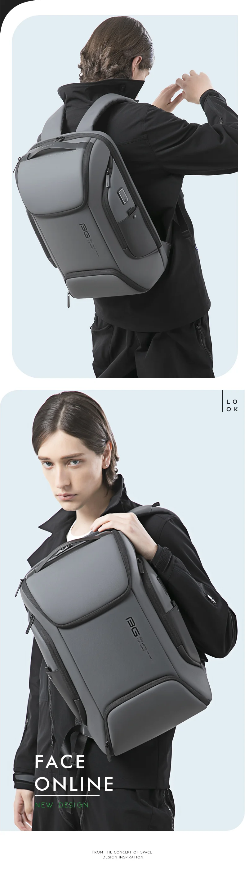 Fashion High quality polyester charging  anti theft business laptop backpack bag Oxford Canvas Computer bag backpack for men