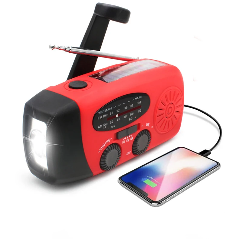 Портативный радиоприемник аварийное освещение ручной генератор фонарик FM AM WB светодиодный солнечная энергия батарея