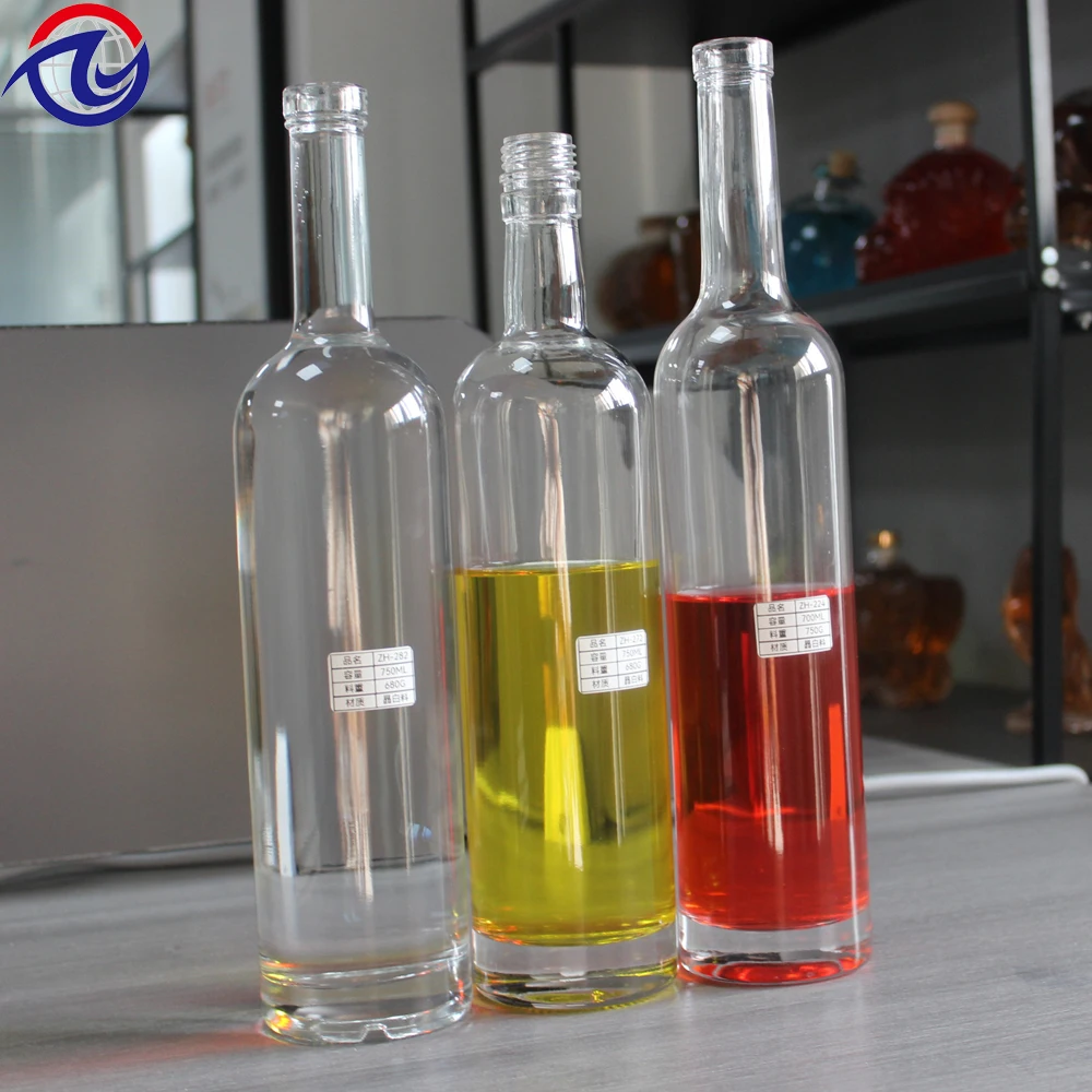 China factory produce super flint whisky vodka glass bottle high quality spirit wine tequila 750ml liquor glass bottle