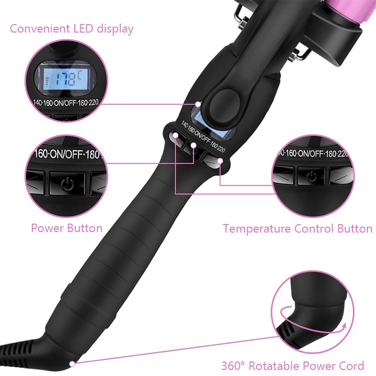 
Ulta Multifunctional interchangeable ceramic coating hair curler curling wand as seen on TV salon 