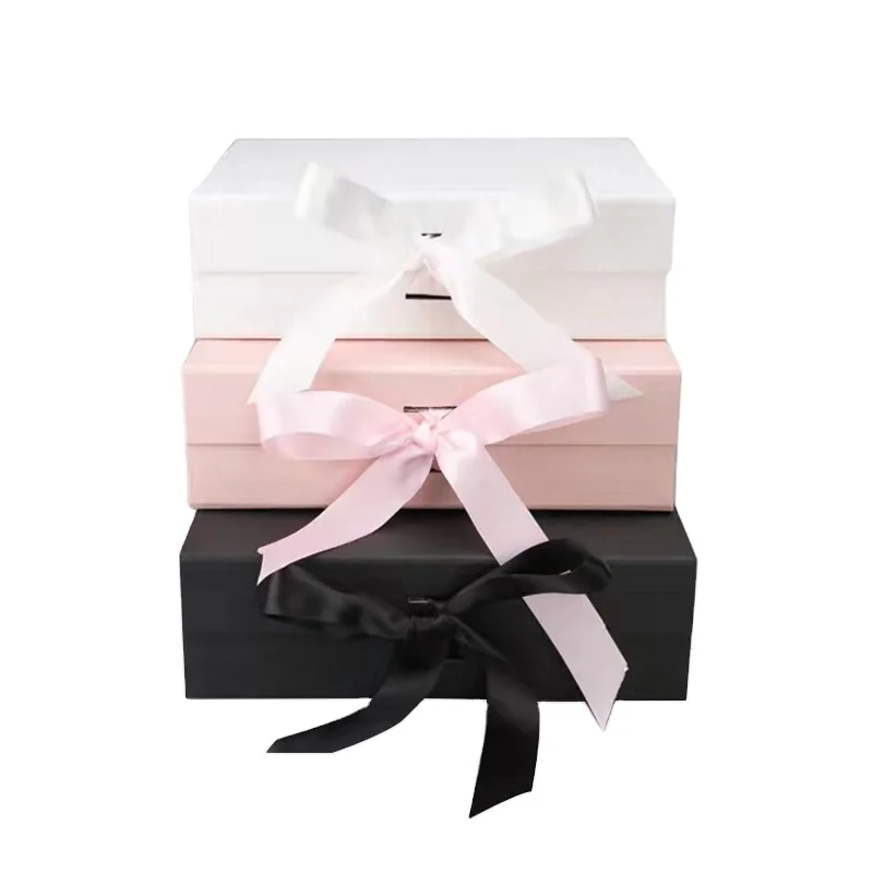 Ready To Ship Chinese Cheap High Quality Folding Foldable Gift Box Magnetic Gift Box Packaging Bridesmaids Gift Box With Ribbon