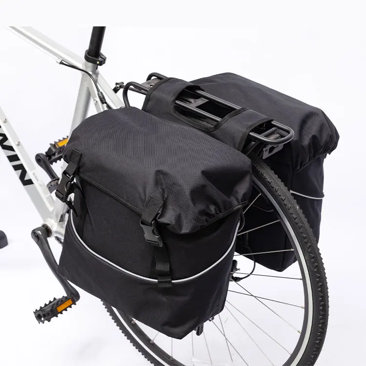 SINO Large Capacity Waterproof Bike Pannier Bag Bicycle Rear Rack Bag With Reflective Strips For Cycling