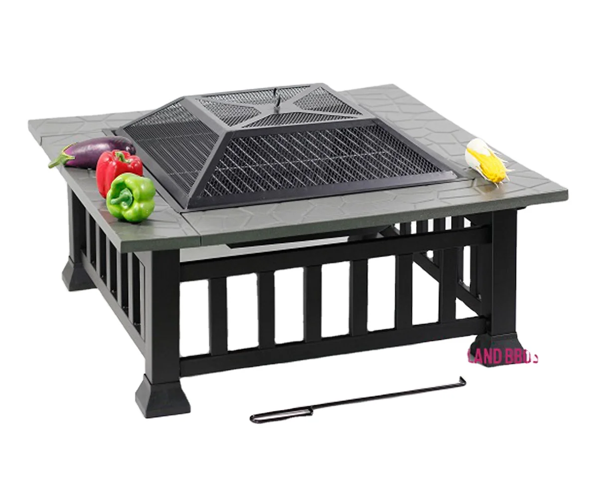 Hot selling  Firepit Square Outdoor Firepit Wood Burning Fire Pit Brazier