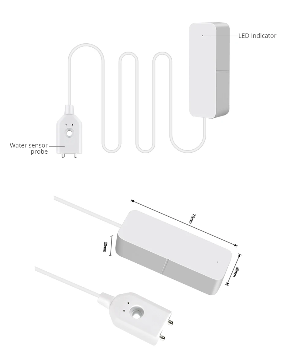 Wireless Water Leak Detection System Tuya WIFI Water Leakage sensor For Home Security