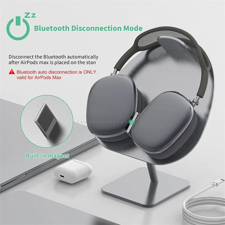 Aluminum Headphone Stand for Airpods Pro Max Shockproof Headset Holder with Auto Sleep Wake