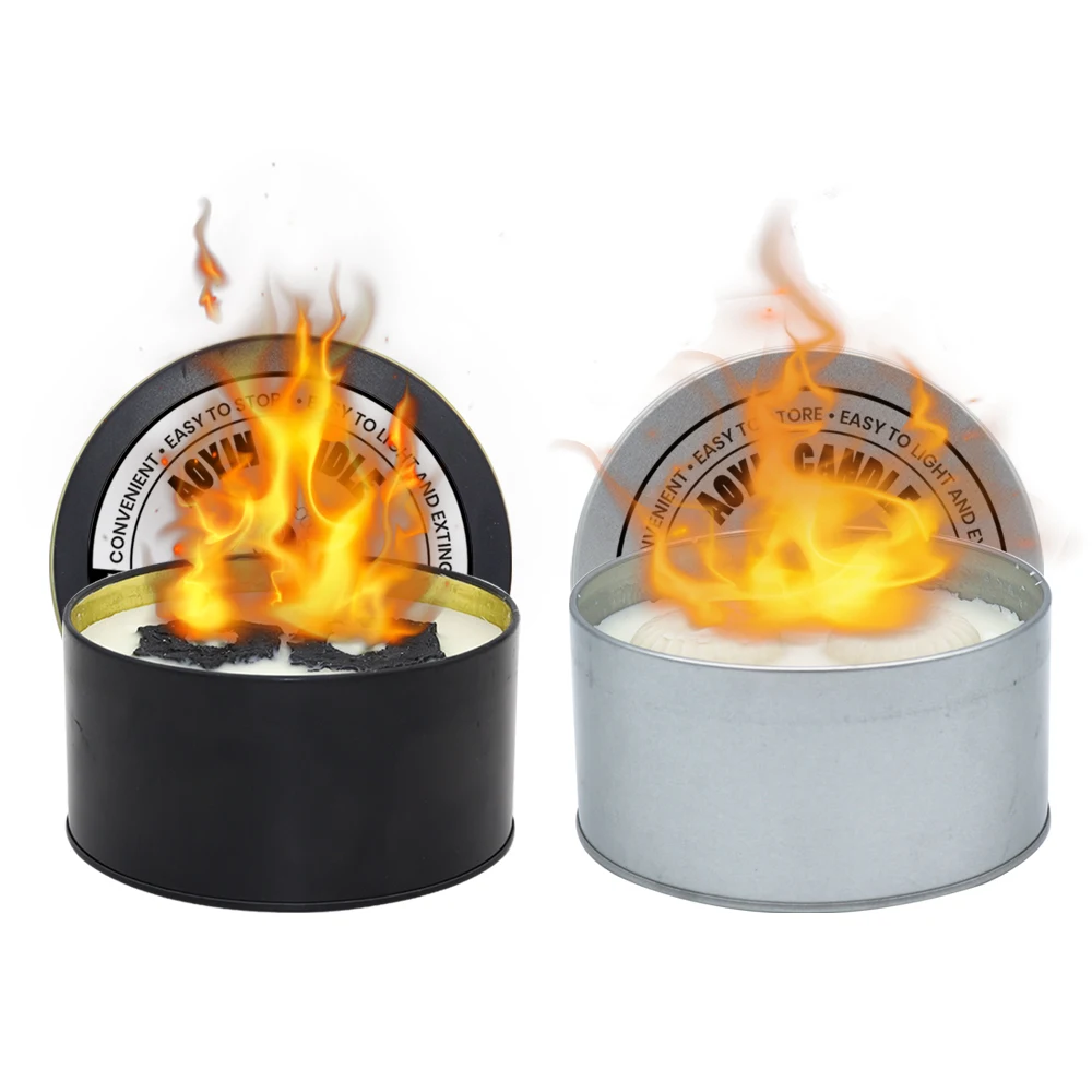 Smokeless barbecue stove portable home campfire candle natural soy wax fire pit candle