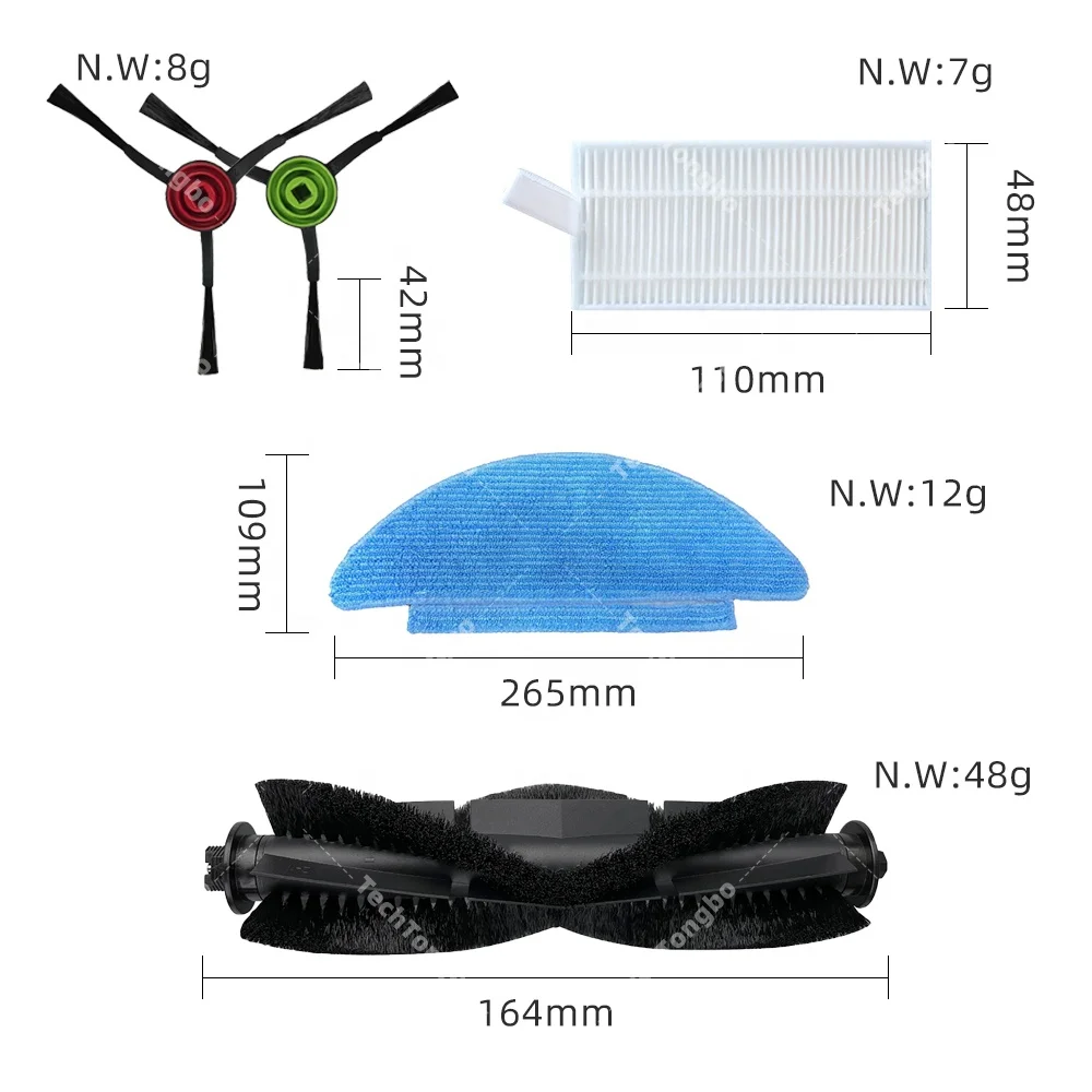 Fit for Cecotec Conga 7490 Eternal Genesis / 7490 Eternal X-Treme Roller Side Brush Hepa Filter Mop Robotic Vacuum Cleaner Parts