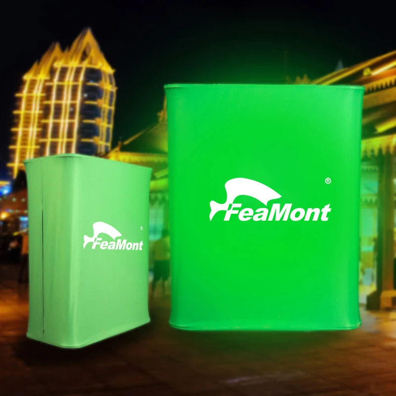 FEAMONT High quality aluminum foldable pop up portable advertising promotion counter for trade show and supermarket