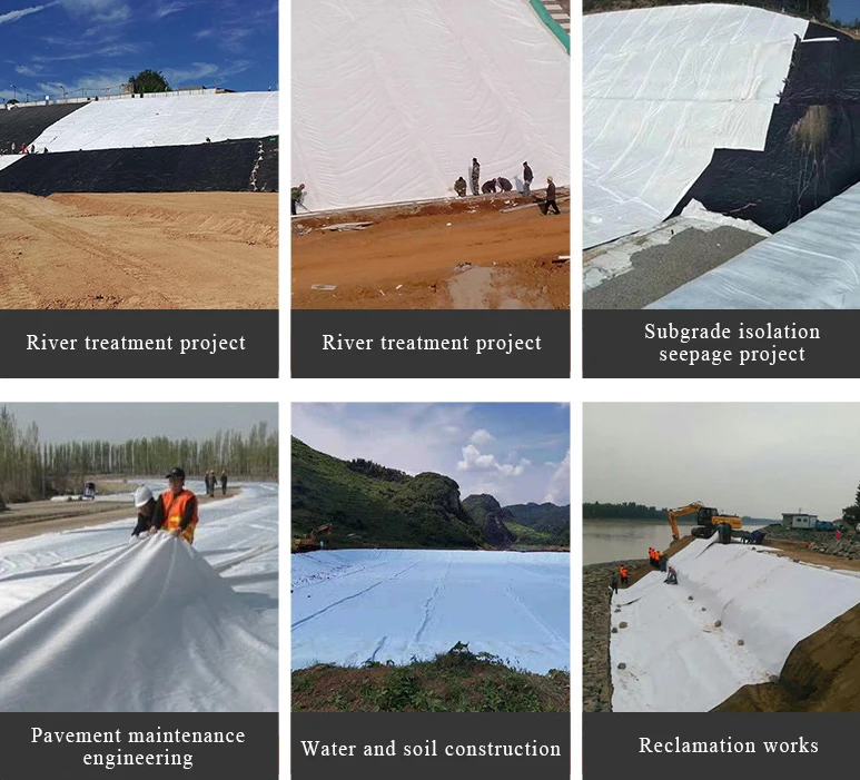 Polyester polypropylene needle punched short fiber non woven geotextile 100gsm -1000gsm