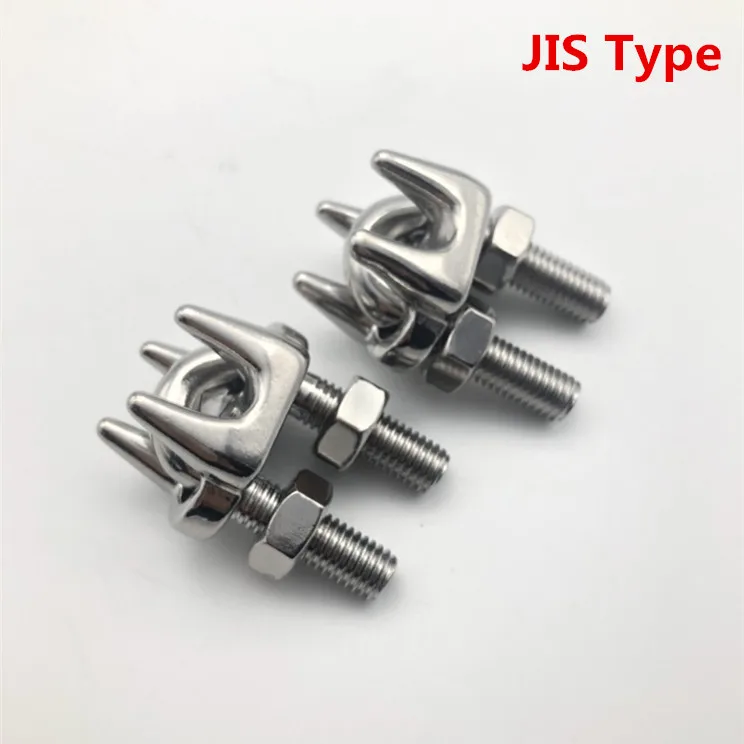 Marine Hardware Stainless Steel JIS Wire Rope Clamp U Bolt Saddle Clamp Fasteners with Lock Nuts
