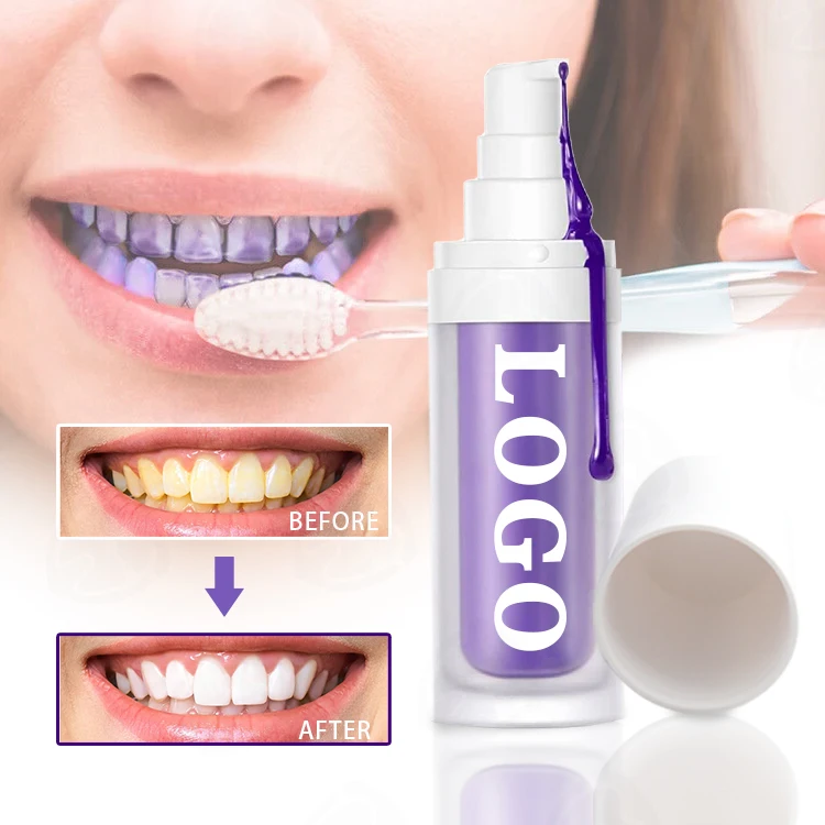 Custom Logo Non Peroxide 30ml Teeth Whitening V34 Color Correct Liquid Toothpaste