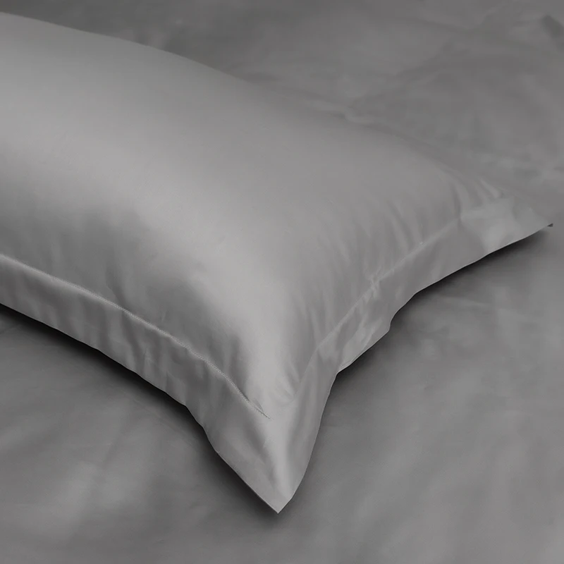 Wholesale Solid Color 100% Cotton Bedding Bed Duvet Cover Set Long Staple Cotton Satin Quilt Cover Gray