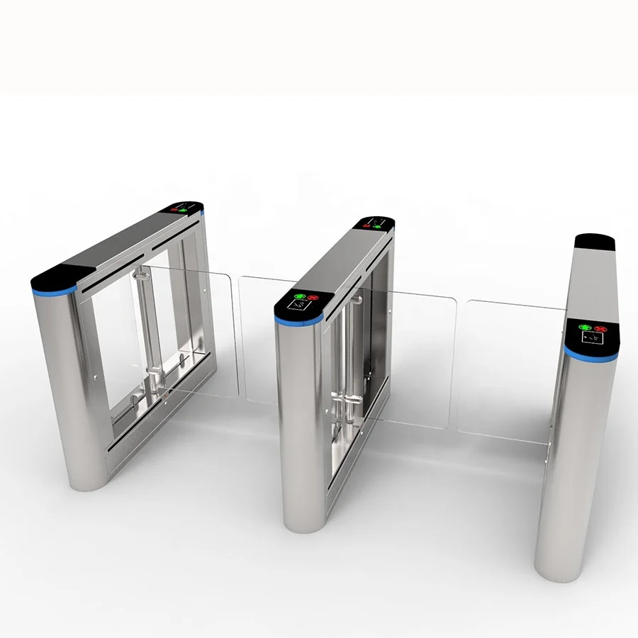 Tailgate Detection Waist High Swing Glass Optical Turnstile