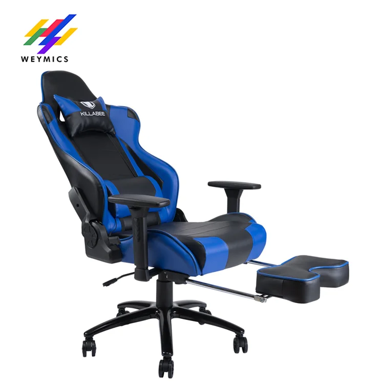 
Custom Logo Blue Swivel Gaming Chair Adjustable Racing For PC Gamer 