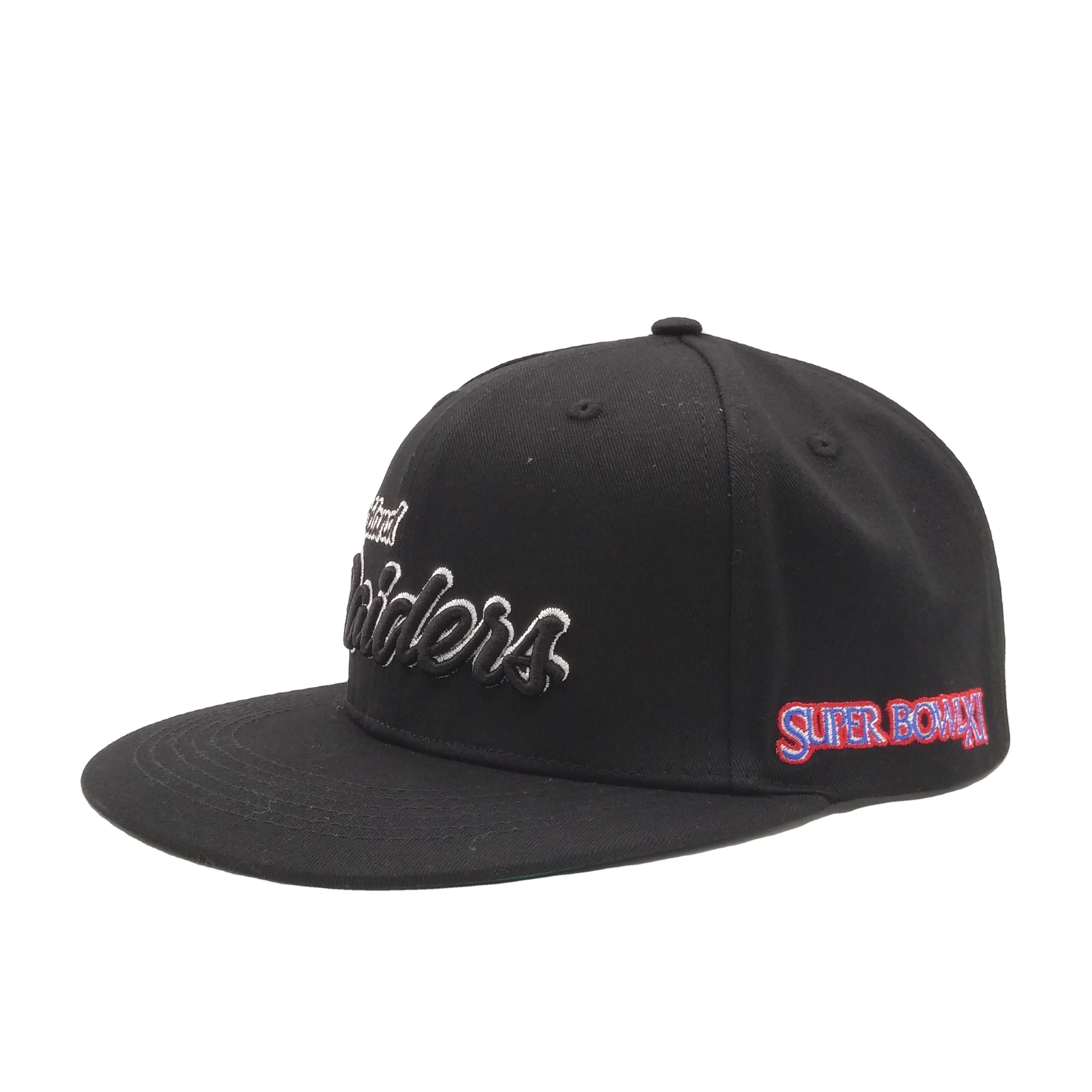custom cotton cap green brim  snapback black hat personalized cap hip hop  Letter raised logo 3D snapback hat