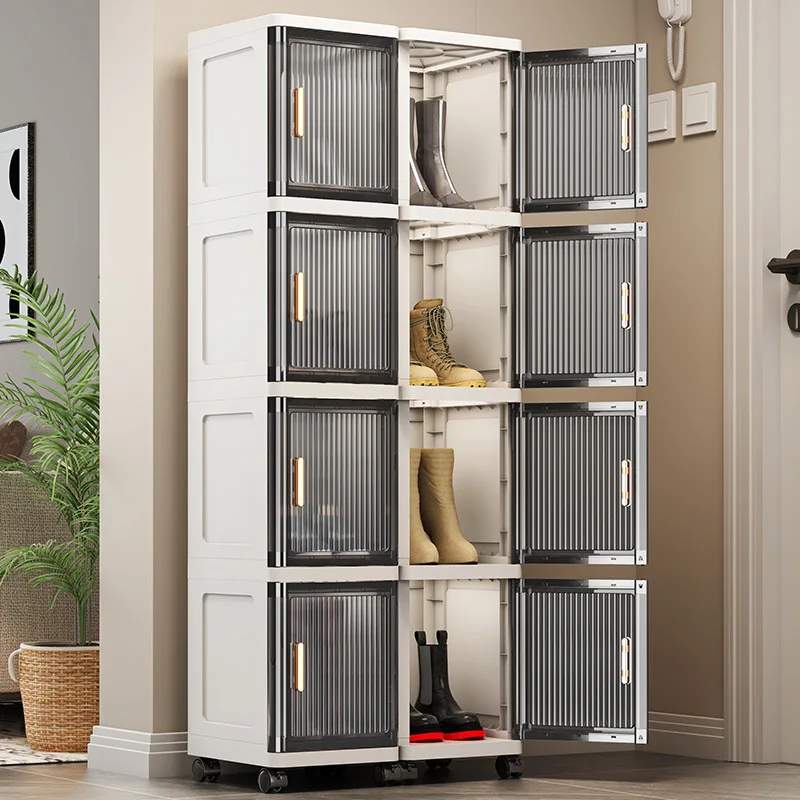 Sesame Luxury Bathroom Storage Cabinet Narrow Space Place Floor Type Cabinet Sundries Organizer Rack With Wheels Shoe Cabinet