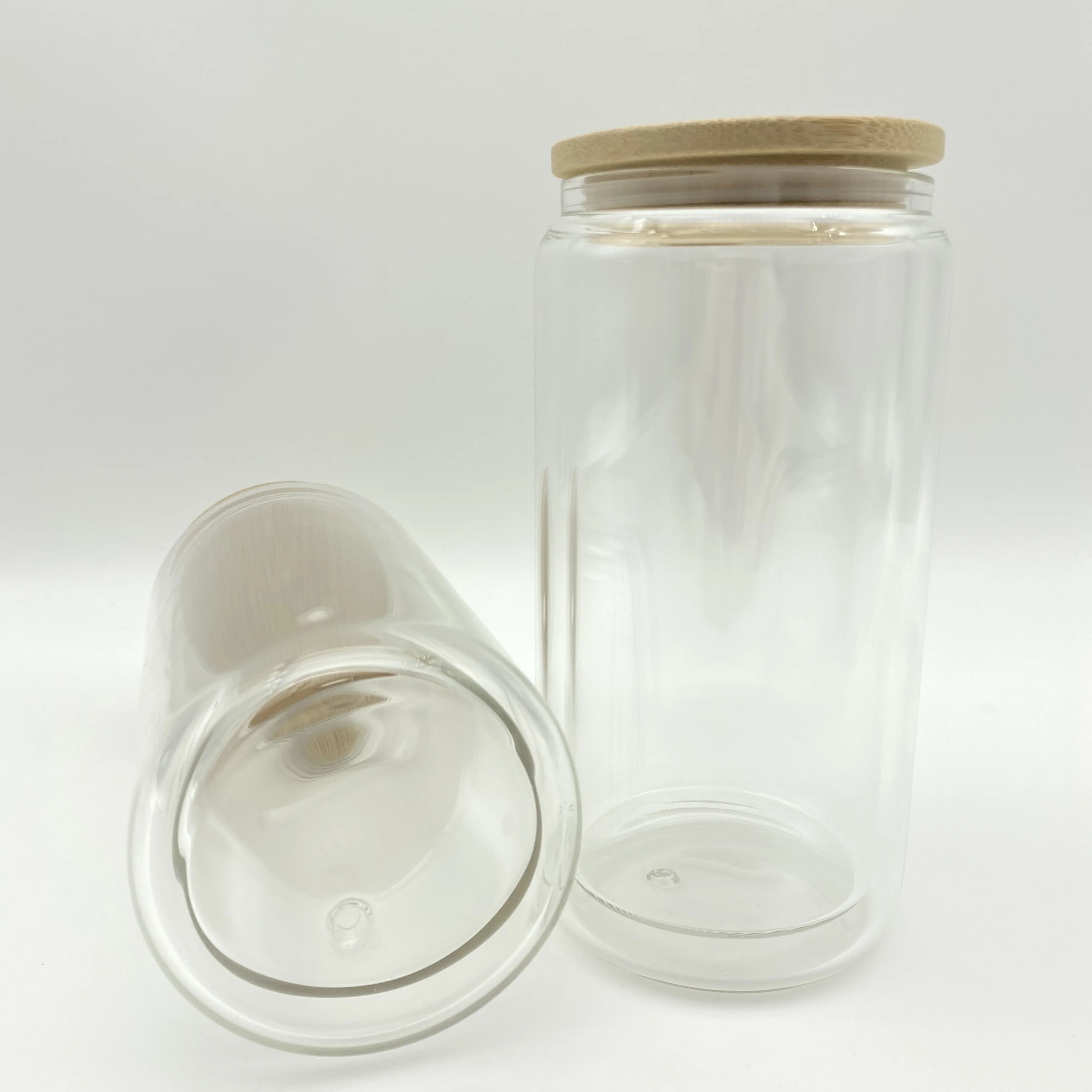 New arrival colorful in sunlight Laser clear rainbow iridescent 12oz 16oz 20oz DIY blank sublimation glass cans