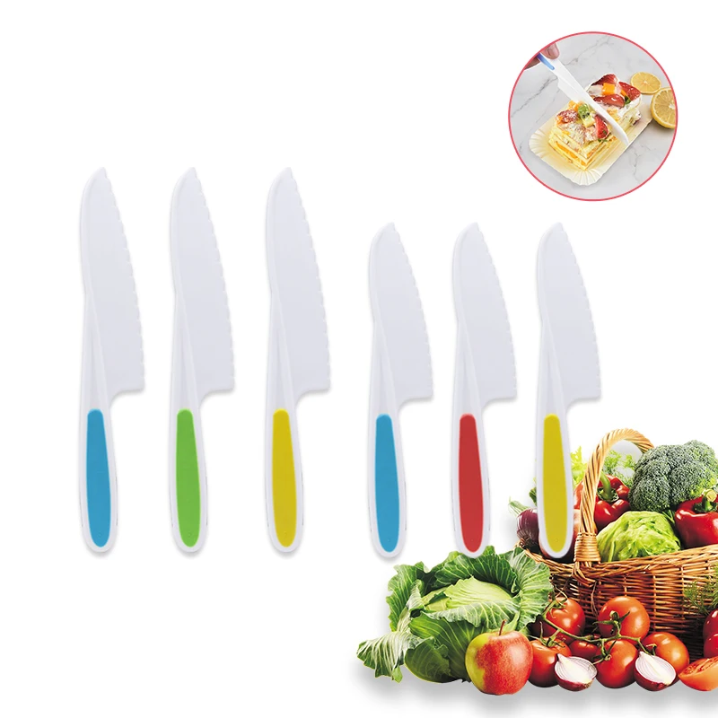 New Arrival Eco friendly Kitchen Fruit Vegetable Lettuce Cake Salad Plastic Knife PP Kids Safe Knife