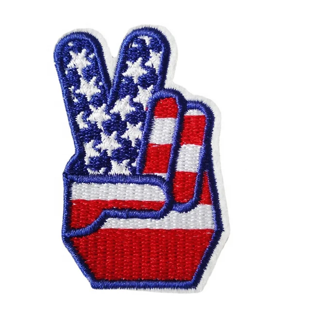 Custom Love And Peace Rainbow Color Flag Badge For Decoration Embroidery Patch Velcro