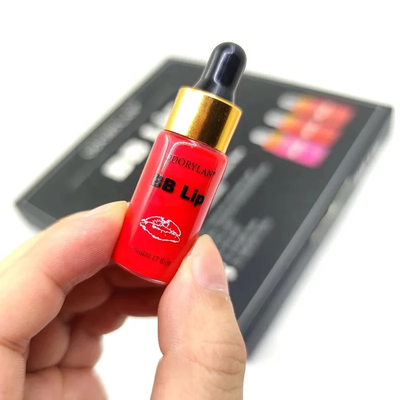 w  BB Lips Serum Set Lip Tint 4 Colors Semi Permanent BB Pigment with Exfoliating Serum and Lips Care Serum for Dermapen
