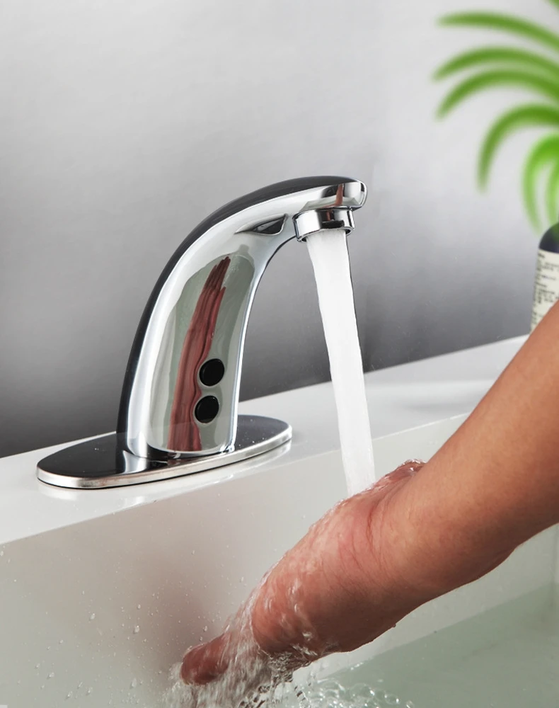 Bathroom Cold And Hot Sensor Tap Automatic Sensor Faucet Touchless Electronic Water Tap Hand Free Cold Hot Mixer