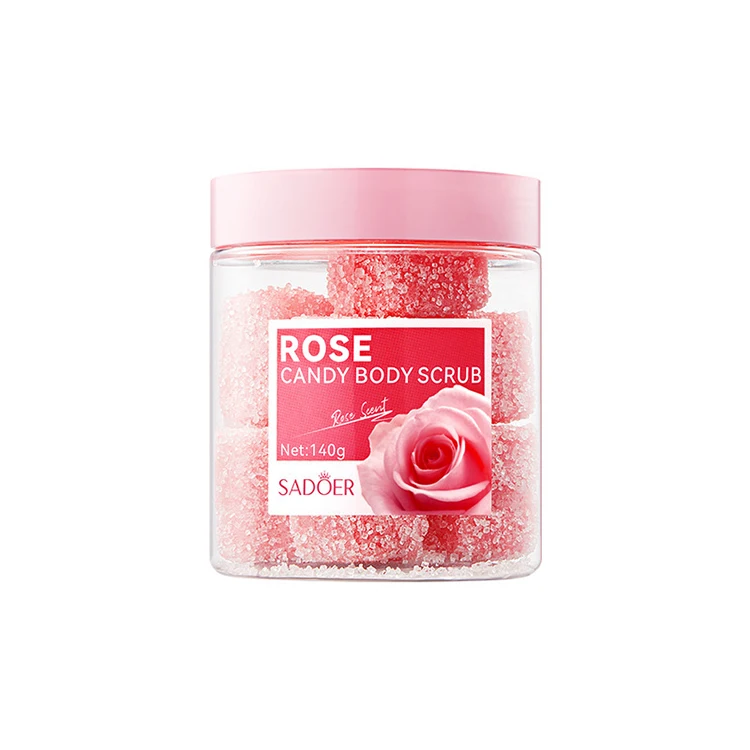 Private Label OEM/ODM Whitening Soothing Candy Body Scrub Gentle Exfoliating Deep Cleaning Moisturizing Rose Candy Body Scrub