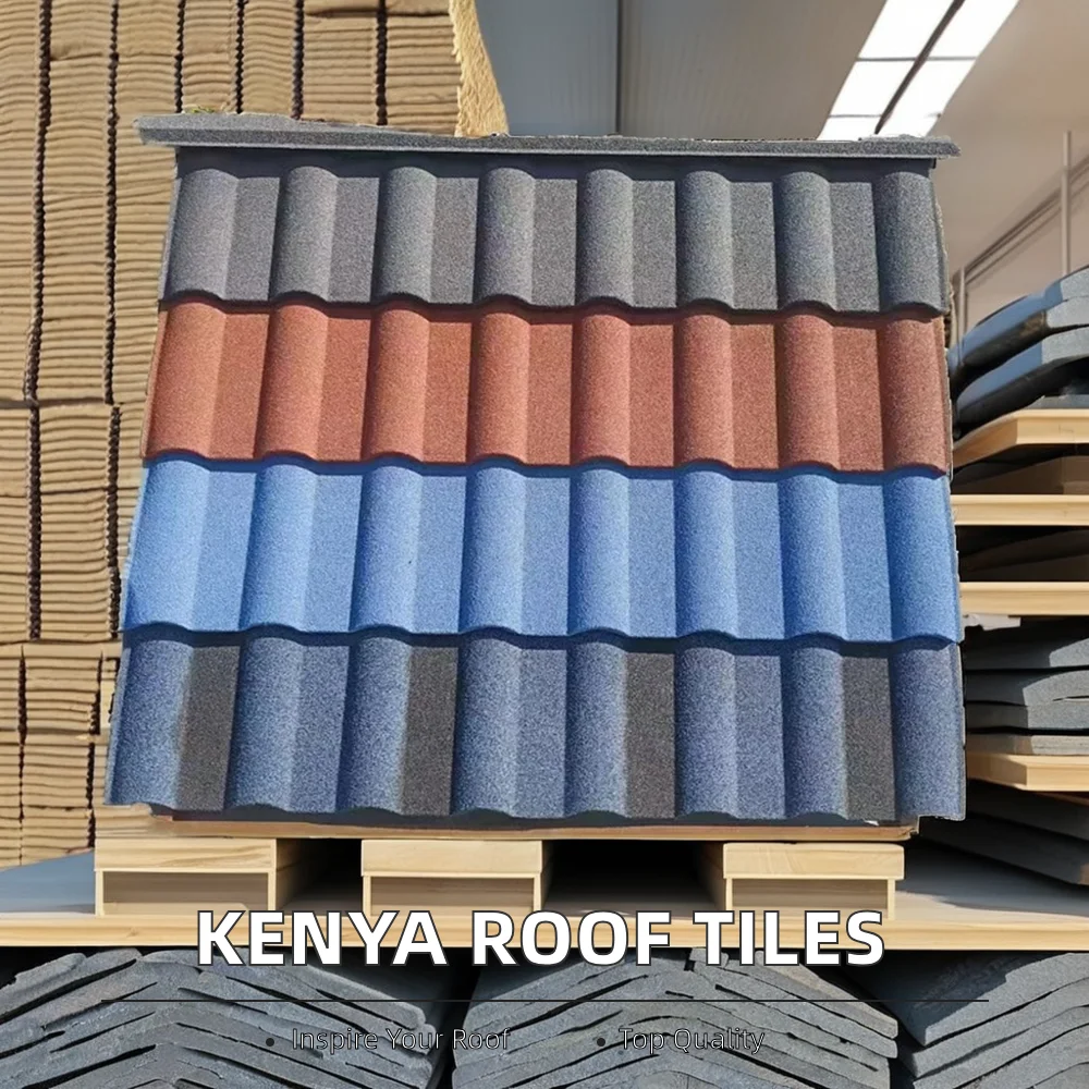 Modern Classical Tile Color Stone Coated Metal Roofing Price with Circular Ridge Sheet Plain Roof Tiles Design